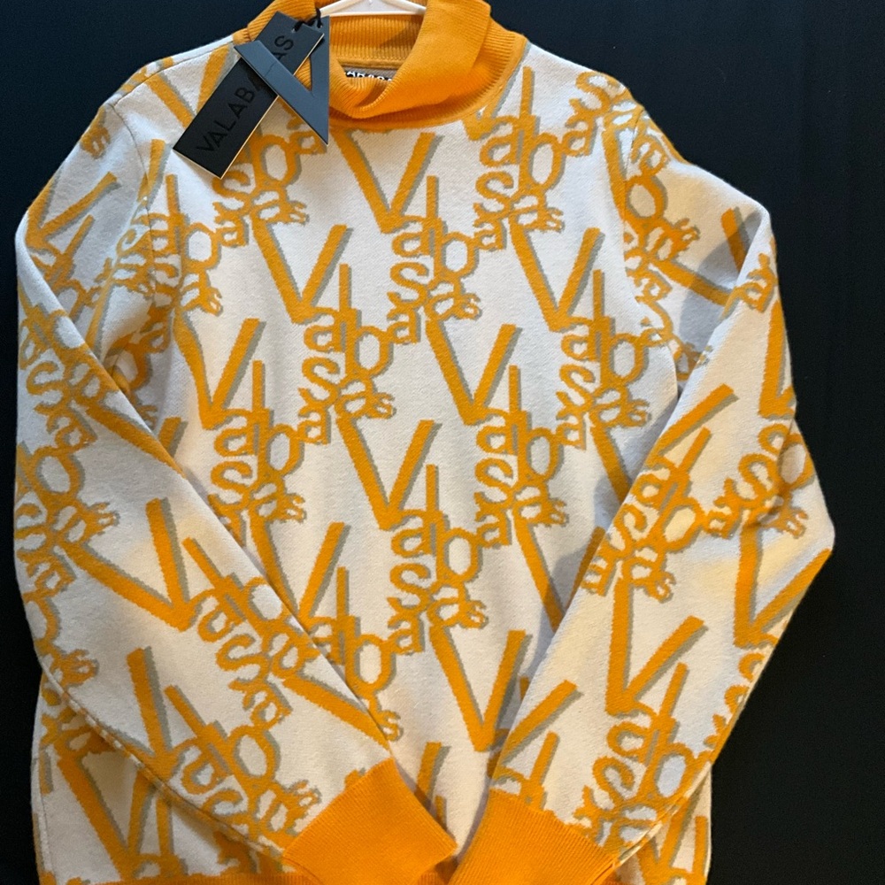 Orange and White Valabasas Sweater